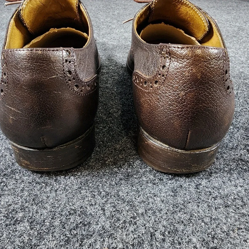Billy Reid Wingtip Oxford Shoes Size 8 Men Dark‎ Brown Leather Made in Italy
